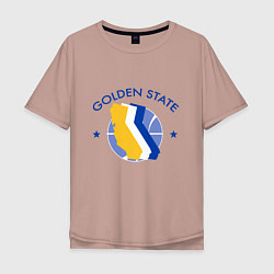 Футболка оверсайз мужская Golden State Game, цвет: пыльно-розовый