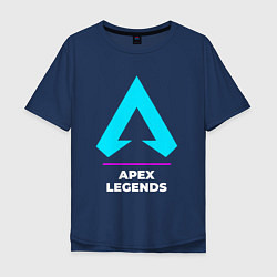 Мужская футболка оверсайз Символ Apex Legends в неоновых цветах