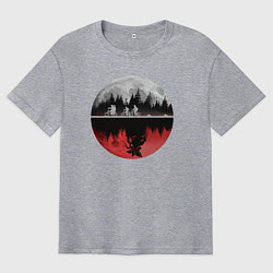 Футболка оверсайз мужская Stranger Things Moon, цвет: меланж