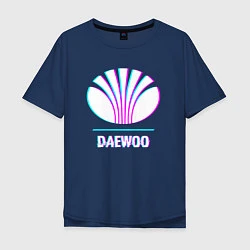 Мужская футболка оверсайз Значок Daewoo в стиле Glitch