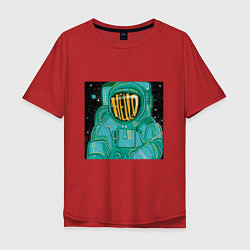 Мужская футболка оверсайз Космонавт передаёт привет