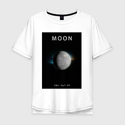 Футболка оверсайз мужская Moon Луна Space collections, цвет: белый