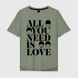 Мужская футболка оверсайз ALL YOU NEED IS LOVE THE BEATLES