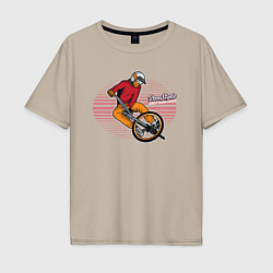Мужская футболка оверсайз Велосипедист - экстрим