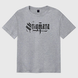 Футболка оверсайз мужская Stigmata логотип, цвет: меланж