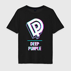 Футболка оверсайз мужская Deep Purple Glitch Rock, цвет: черный