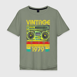 Мужская футболка оверсайз Винтаж 1979 аудиомагнитофон