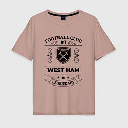 Футболка оверсайз мужская West Ham: Football Club Number 1 Legendary, цвет: пыльно-розовый