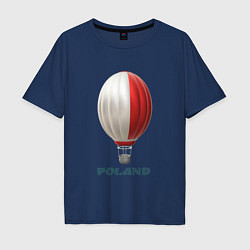 Мужская футболка оверсайз 3d aerostat Polish flag