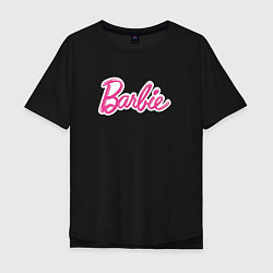 Футболка оверсайз мужская Barbie logo, цвет: черный