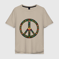 Футболка оверсайз мужская Pacific symbol, цвет: миндальный