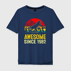 Мужская футболка оверсайз Удивительный динозавр с 1982 года