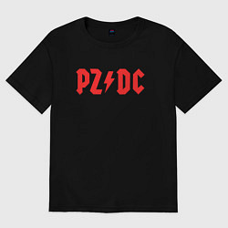 Футболка оверсайз мужская PZDC ACDC, цвет: черный