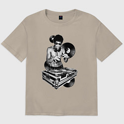 Футболка оверсайз мужская Bruce Lee - Vinyl Dj, цвет: миндальный