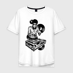 Футболка оверсайз мужская Bruce Lee - Vinyl Dj, цвет: белый