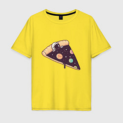 Футболка оверсайз мужская Space - Pizza, цвет: желтый