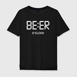 Футболка оверсайз мужская Beer oclock Пивной час, цвет: черный