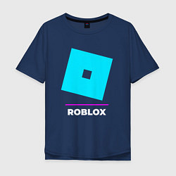 Мужская футболка оверсайз Символ Roblox в неоновых цветах