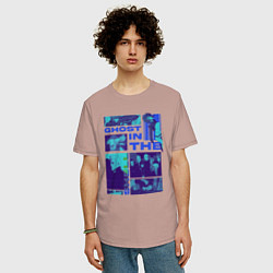 Футболка оверсайз мужская Призрак в доспехах экшен, цвет: пыльно-розовый — фото 2