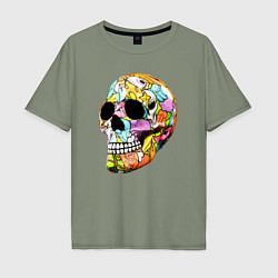 Мужская футболка оверсайз Art cool skull