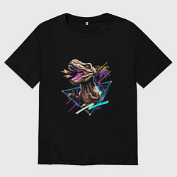 Футболка оверсайз мужская DINOSAUR IS FURIOUS, цвет: черный