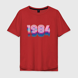 Мужская футболка оверсайз 1984 Год Ретро Неон