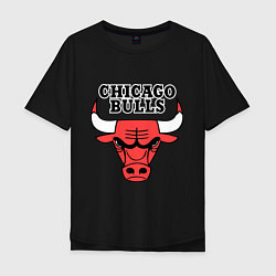 Футболка оверсайз мужская Chicago Bulls, цвет: черный