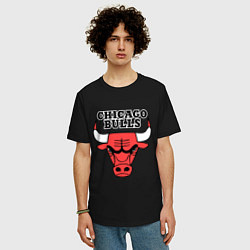 Футболка оверсайз мужская Chicago Bulls, цвет: черный — фото 2