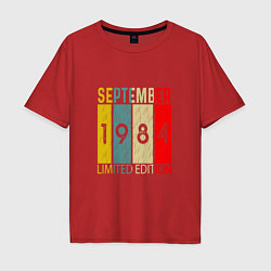 Футболка оверсайз мужская 1984 - Сентябрь, цвет: красный