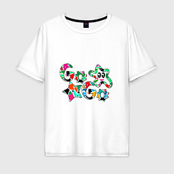 Мужская футболка оверсайз Go-Go Аппликация разноцветные буквы