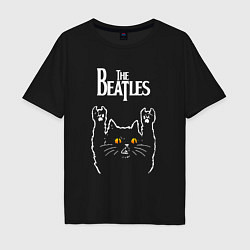 Мужская футболка оверсайз The Beatles rock cat