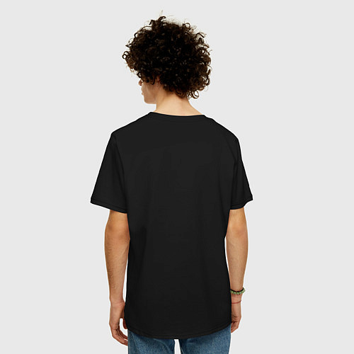 Мужская футболка оверсайз Значок Lexus в стиле glitch / Черный – фото 4