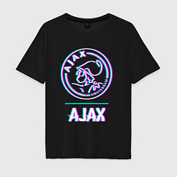 Мужская футболка оверсайз Ajax FC в стиле glitch