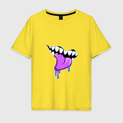 Мужская футболка оверсайз Слюнявый мультяшный рот
