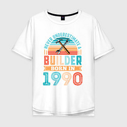 Мужская футболка оверсайз Никогда не недооценивай строителя 1990 года