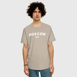 Футболка оверсайз мужская MOSCOW 1147, цвет: миндальный — фото 2