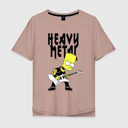 Мужская футболка оверсайз Барт Симпсон - heavy metal