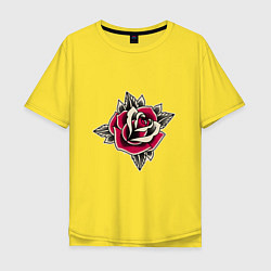 Футболка оверсайз мужская Бутон розы, цвет: желтый