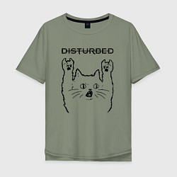 Мужская футболка оверсайз Disturbed - rock cat