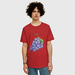 Футболка оверсайз мужская Grape виноград, цвет: красный — фото 2