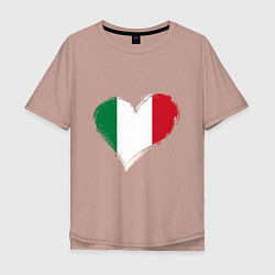 Мужская футболка оверсайз Сердце - Италия
