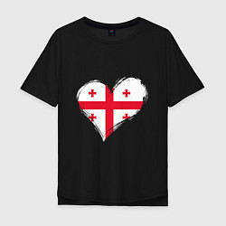 Мужская футболка оверсайз Сердце - Грузия