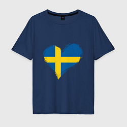 Мужская футболка оверсайз Сердце - Швеция