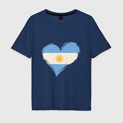 Мужская футболка оверсайз Сердце - Аргентина