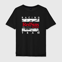 Мужская футболка оверсайз Initial D RedSuns Team Аниме про дрифт