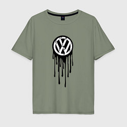 Футболка оверсайз мужская Volkswagen - art logo, цвет: авокадо