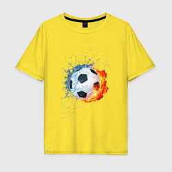 Футболка оверсайз мужская Футбол - противостояние стихий, цвет: желтый
