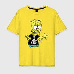 Мужская футболка оверсайз Плавящийся Барт Симпсон - стилизация