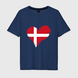 Мужская футболка оверсайз Сердце - Дания