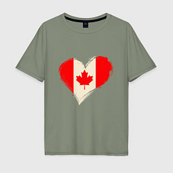 Мужская футболка оверсайз Сердце - Канада